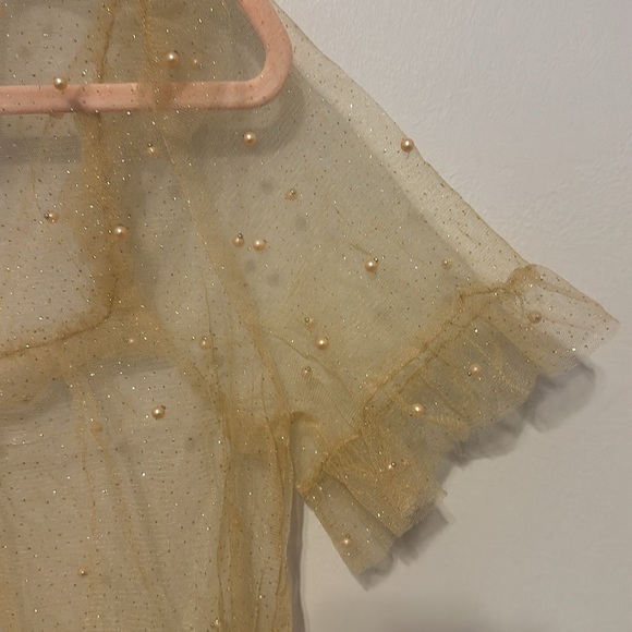 Gold and Pearl Sheer Top! - Picture 5 of 5